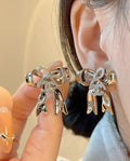 CHANEL Bellamy Bow Accent Earrings
