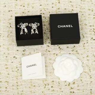 CHANEL Bellamy Bow Accent Earrings