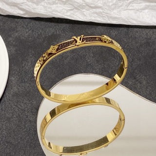Louis Vuitton Monogram Edge Leather Cuff Bracelet