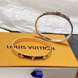 Louis Vuitton Monogram Edge Leather Cuff Bracelet
