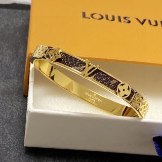Louis Vuitton Monogram Edge Leather Cuff Bracelet
