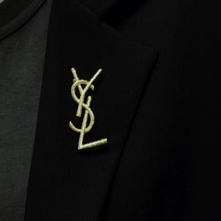 YSL Golden Cassandre Rope Monogram Brooch