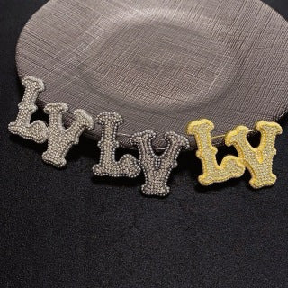 Louis Vuitton Crystal Monogram Letter Brooch