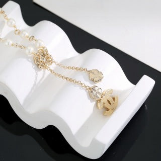 CHANEL Rosalie Pearl Charm Chain Necklace