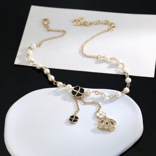 CHANEL Rosalie Pearl Charm Chain Necklace