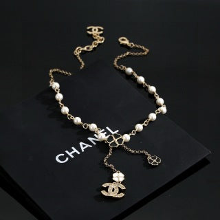 CHANEL Rosalie Pearl Charm Chain Necklace