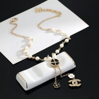 CHANEL Rosalie Pearl Charm Chain Necklace