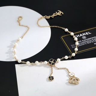CHANEL Rosalie Pearl Charm Chain Necklace