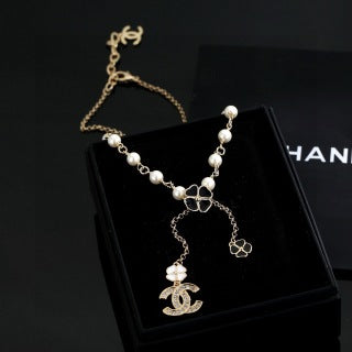 CHANEL Rosalie Pearl Charm Chain Necklace