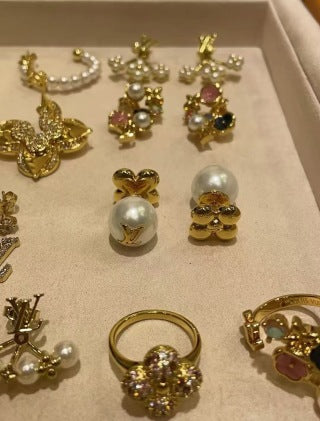 Louis Vuitton Pearl Drop Bow Stud Earrings