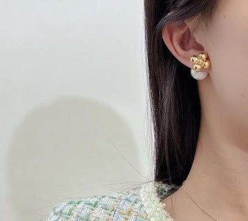 Louis Vuitton Pearl Drop Bow Stud Earrings