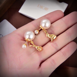 Dior Perle Lumière Chain Drop Earrings