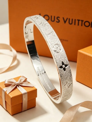 Louis Vuitton Monogram Engraved Open Cuff Bracelet