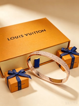 Louis Vuitton Monogram Engraved Open Cuff Bracelet