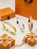 Louis Vuitton Monogram Engraved Open Cuff Bracelet