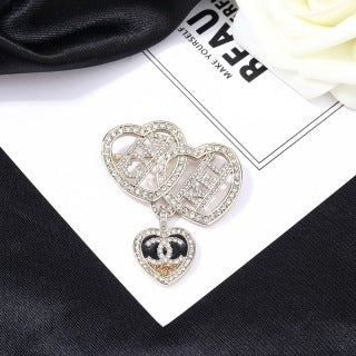 CHANEL Lucienne Heart Emblem Statement Brooch