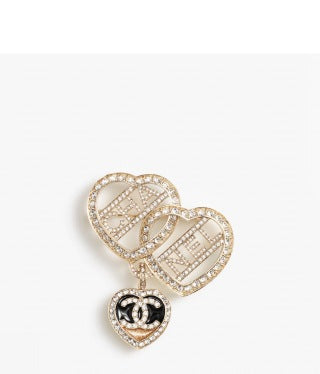 CHANEL Lucienne Heart Emblem Statement Brooch