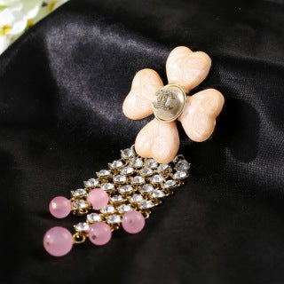 CHANEL Fiorenza Crystal Bloom Tassel Brooch