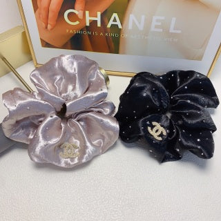 CHANEL Amelie Satin Bloom Scrunchie