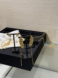 CHANEL Golden Wheat Detachable Drop Earrings