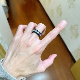 Gucci Black Enamel GG Signet Ring