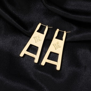 Louis Vuitton Signature Geometric Drop Stud Earrings