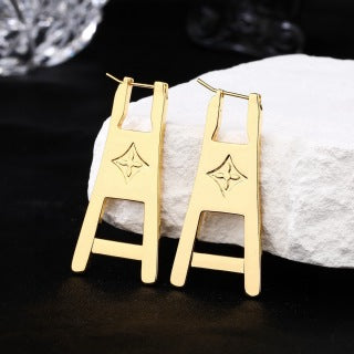 Louis Vuitton Signature Geometric Drop Stud Earrings
