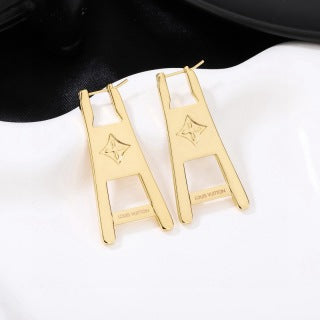 Louis Vuitton Signature Geometric Drop Stud Earrings