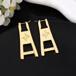 Louis Vuitton Signature Geometric Drop Stud Earrings