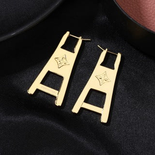 Louis Vuitton Signature Geometric Drop Stud Earrings