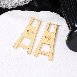 Louis Vuitton Signature Geometric Drop Stud Earrings
