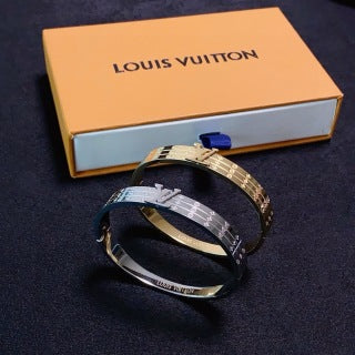Louis Vuitton Signature Stripe Monogram Cuff Bracelet