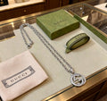 Gucci Interlocking G Circle Pendant Chain Necklace