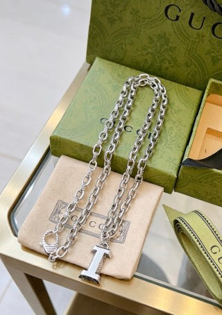 Gucci Interlocking G Letter Pendant Chain Necklace