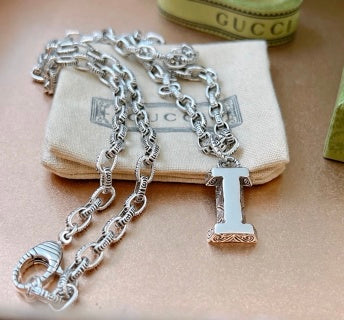 Gucci Interlocking G Letter Pendant Chain Necklace