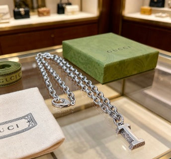 Gucci Interlocking G Letter Pendant Chain Necklace