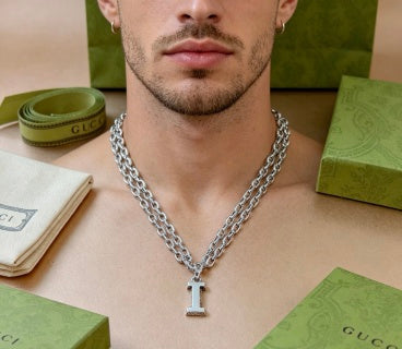 Gucci Interlocking G Letter Pendant Chain Necklace