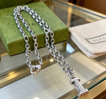 Gucci Interlocking G Letter Pendant Chain Necklace