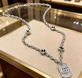 Gucci Crystal GG Tag Chain Necklace