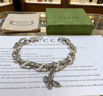 Gucci Interlocking G Butterfly Charm Chain Bracelet