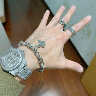 Gucci Interlocking G Butterfly Charm Chain Bracelet