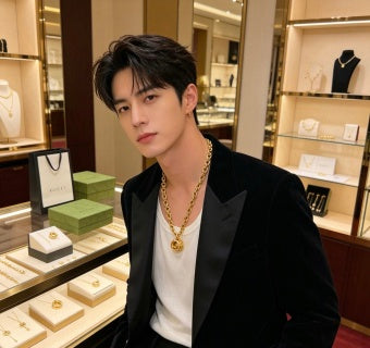 Gucci GG Oval Link Barrel Pendant Necklace