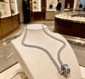 Gucci GG Monogram Orb Pendant Chain Necklace