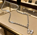 Gucci Bow Charm Interlocking G Chain Necklace