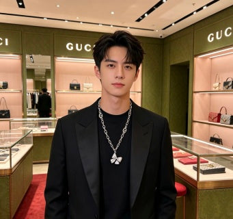Gucci Bow Charm Interlocking G Chain Necklace