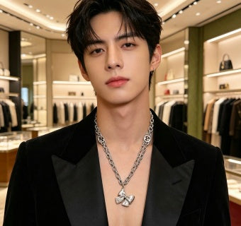 Gucci Bow Charm Interlocking G Chain Necklace