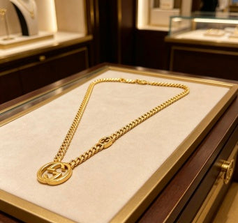 Gucci Interlocking G Long Chain Pendant Necklace