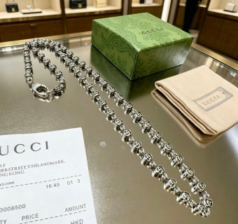 Gucci Crystal Bead Chain Necklace
