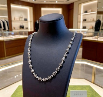 Gucci Crystal Bead Chain Necklace