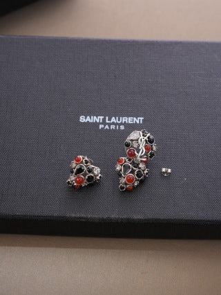 YSL Vintage Gemstone Mosaic Clip-On Earrings